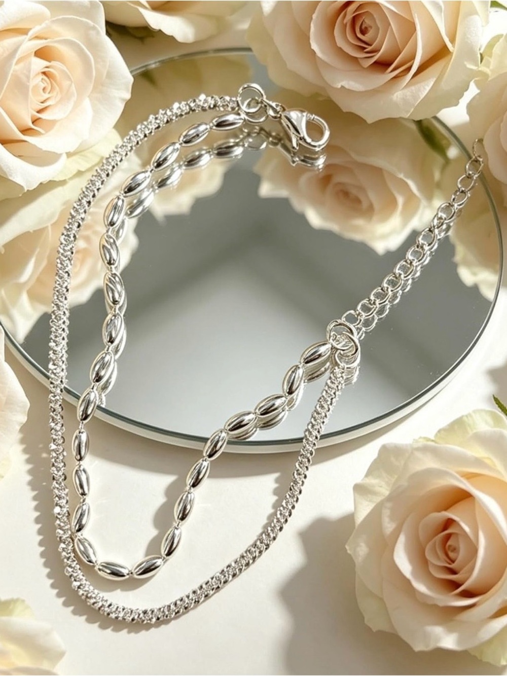 Double Layer, 925 Sterling Silver Bracelet
